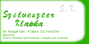 szilveszter klapka business card